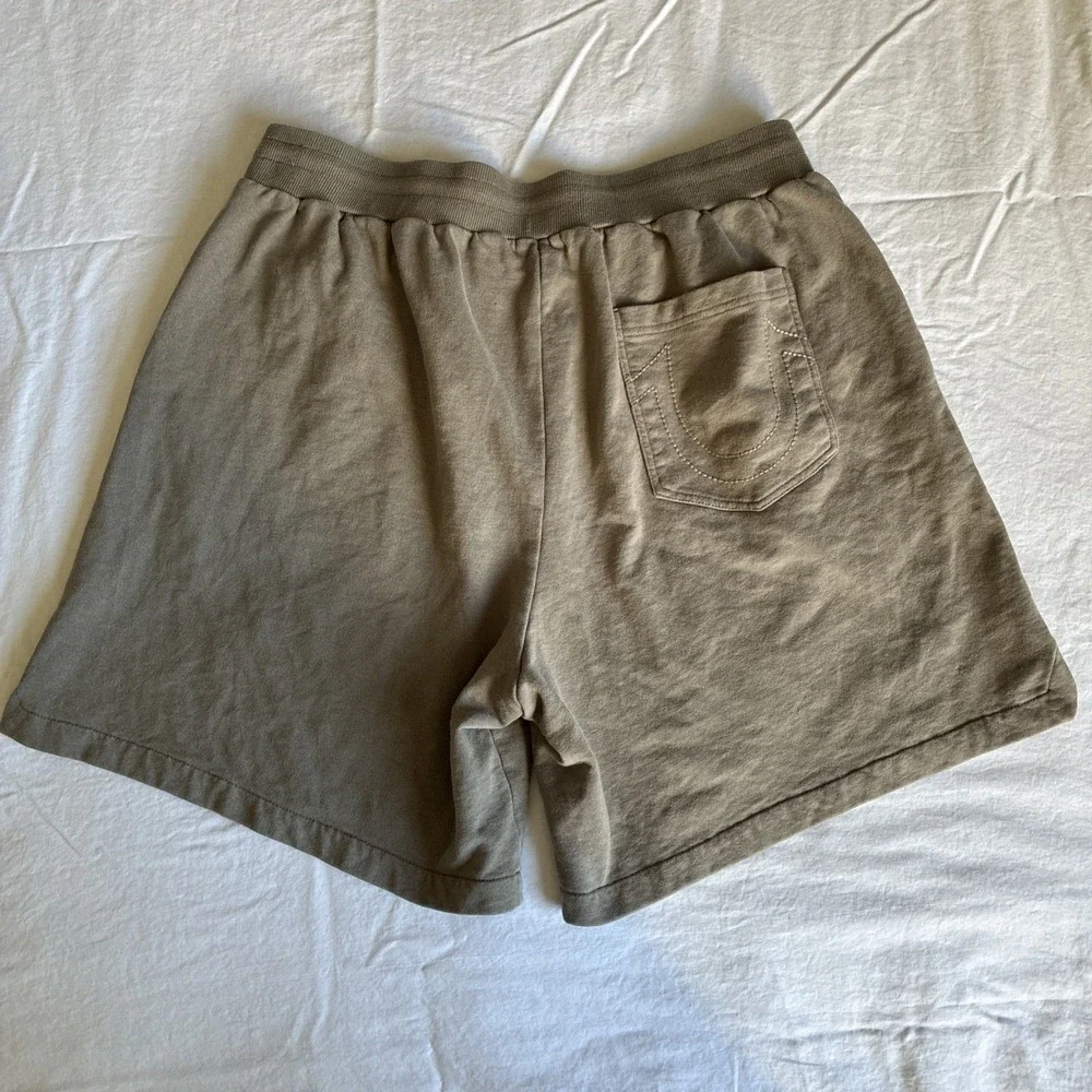 Mens True Religion Sweat Shorts Drawstring & Pockets Men's XL Brown French Terry